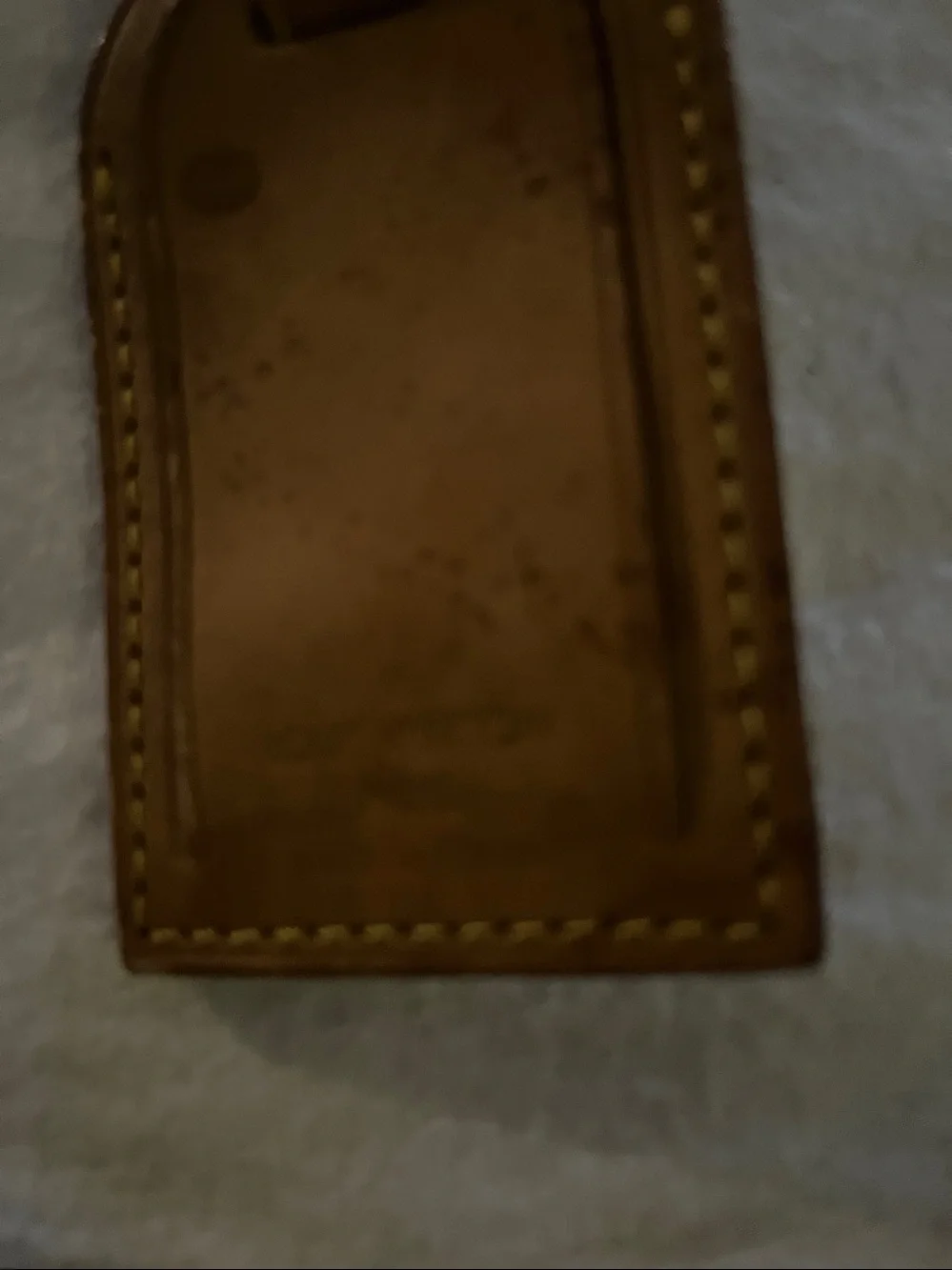 LV Leather Luggage Tag - Tan